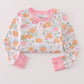 Pink pumpkin bamboo pajamas set
