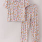 Pink pumpkin bamboo mom pajamas set