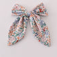 Blue floral print sailor bow
