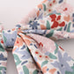 Blue floral print sailor bow