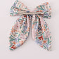 Blue floral print sailor bow