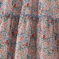Blue floral print ruffle mom dress
