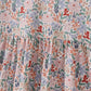 Blue floral print ruffle mom dress
