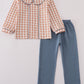 Orange gingham pants set
