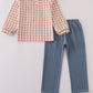 Orange gingham pants set