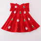 Red christmas sequin tiered girl dress