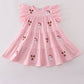 Pink christmas sequin tiered girl dress