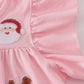 Pink christmas sequin tiered girl dress