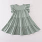 Sage pumpkin cake sequin tiered ruffle dress
