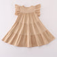 Cream turkey sequin tiered ruffle dress