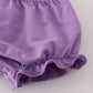 Lavender ribbon lace embroidery gingham bloomer set