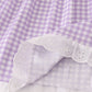 Lavender ribbon lace embroidery gingham dress