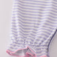 Purple puppy french knot stripe romper