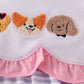 Purple puppy french knot stripe dress