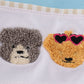 Blue puppy french knot pants set