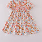 Floral print smocked dress