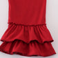Floral corduroy lace ruffle pants set