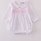 Pink bow smocked bubble