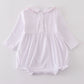 Pink bow smocked bubble