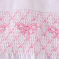 Pink bow smocked bloomer set