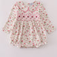 Pink rose hand smocked bubble
