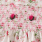 Pink rose hand smocked bloomer set