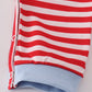 Red airplane embroidery stripe romper