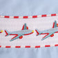 Blue airplane embroidery stripe pants set