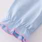 Blue airplane embroidery stripe ruffle pants set