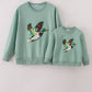 Sage duck sequin mom&me top