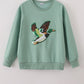Sage duck sequin mom&me top