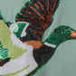 Sage duck sequin mom&me top