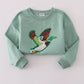 Sage duck sequin mom&me top
