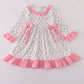 Pink golf print ruffle dress