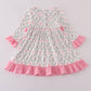 Pink golf print ruffle dress