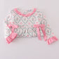 Pink golf print ruffle dress