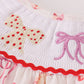 Red bow smocked bubble