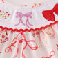 Red bow smocked bloomer set