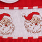 Red santa claus smocked stripe pants set
