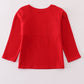 Red santa claus smocked top