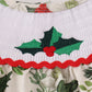 Green holly floral smocked bow bloomer set