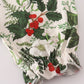 Green holly floral smocked ruffle pants set