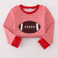 Red football applique top