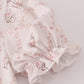 Pink floral print ruffle bloomer set