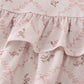 Pink floral print ruffle bloomer set