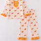 Cream sweet as pie print ruffle pajamas set