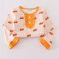 Cream sweet as pie print ruffle pajamas set