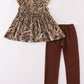 Camouflage ruffle pants set