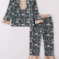 Camouflage hunting deer ruffle pants set