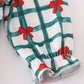 Green bow plaid ruffle gown